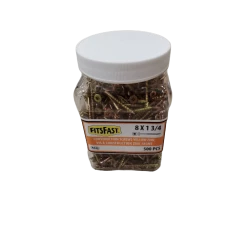 FITSFAST CONSTRUCTION SCREWS # 8X1-3/4", JAR 500, YELLOW SALE