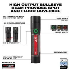 Milwaukee 2160-21 REDLITHIUM™ USB 800L Compact Flashlight LIGHTING 10 Milwaukee 2160-21 REDLITHIUM™ USB 800L Compact Flashlight LIGHTING