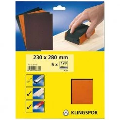 KLINGSPOR 9' X 11" 40 Grit Sanding Sheet 5 Pack SALE