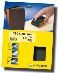 SALE Klingspor 9' X 11" 120 Grit Sanding Sheet 5 Pack