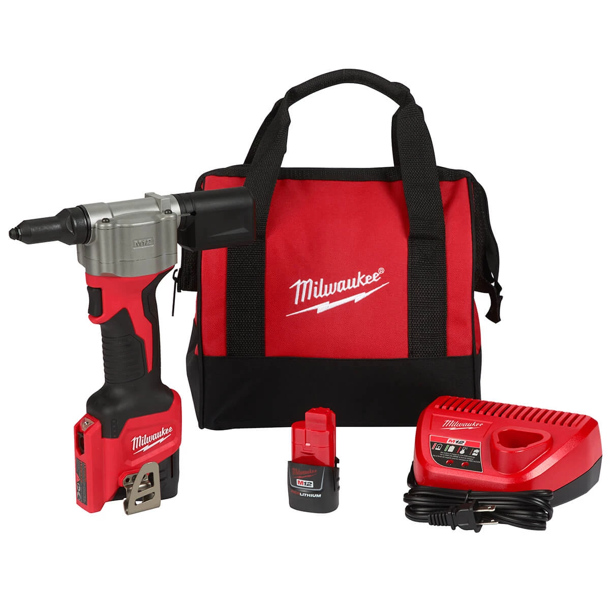 Milwaukee 2550-22 M12™ Rivet Tool Kit 3 Milwaukee 2550-22 M12™ Rivet Tool Kit