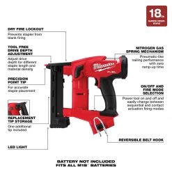 NAILERS AND STAPLERS Milwaukee 2749-20 - M18 Fuel 18Ga Narrow Crown Stapler - Tool Only