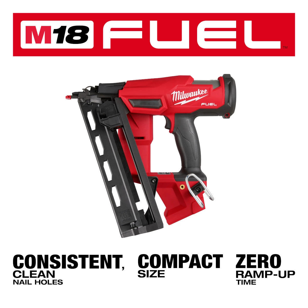 Milwaukee 2841-20 - M18 FUEL™ 16 Gauge Angled Finish Nailer NAILERS AND STAPLERS 7 Milwaukee 2841-20 - M18 FUEL™ 16 Gauge Angled Finish Nailer NAILERS AND STAPLERS