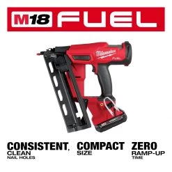 Milwaukee 2841-21CT - M18 FUEL™ 16 Gauge Angled Finish Nailer Kit NAILERS AND STAPLERS