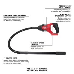 MILWAUKEE 2910-20 - M18 FUEL 4' CONCRETE PENCIL VIBRATOR - Tool Only