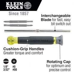 SALE Klein 32581 - Multi-Bit Electronics 4-in-1 Screwdriver - Phillips & Slotted