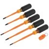 Klein Screwdriver Set, 1000V Slim-Tip Insulated And Magnetizer, 6-Piece 33736INS
