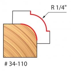 WOODWORKING Freud Freud 1/4" Radius Rounding Over Bit, 1/4" Shank (Quadra-Cut) (34-110)