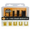 CMT 80005 - 5-PC Set Straight Router Bit Set - S=1/4" - 1/8",1/4",3/8",1/2",3/4"
