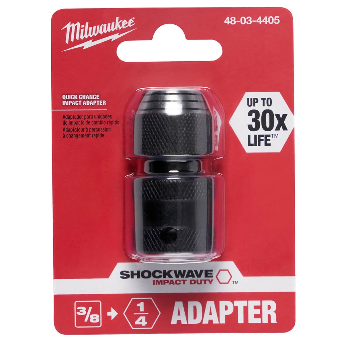 Milwaukee 48-03-4405 - SHOCKWAVE 3/8″ Square To 1/4″ Hex Adapter 3 Milwaukee 48-03-4405 - SHOCKWAVE 3/8″ Square To 1/4″ Hex Adapter