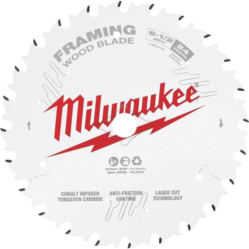 SALE Milwaukee 48-41-0620 6-1/2" 24T Framing Circular Saw Blade 3 SALE Milwaukee 48-41-0620 6-1/2" 24T Framing Circular Saw Blade