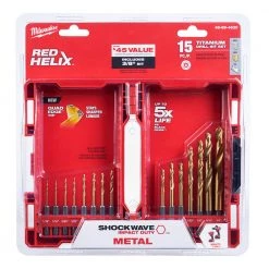 Milwaukee 48-89-4630 - SHOCKWAVE™ Titanium Drill Bit Set - 15PC DRIVING AND FASTENING ACCESSORIES