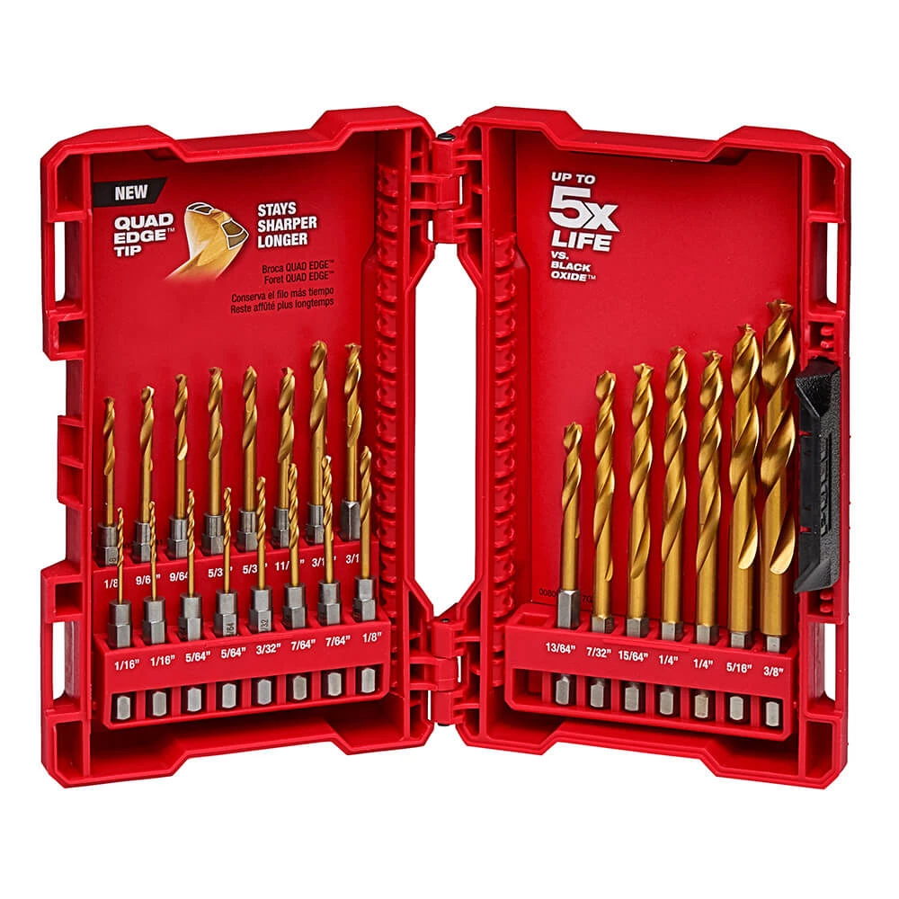 DRIVING AND FASTENING ACCESSORIES Milwaukee 48-89-4631 - SHOCKWAVE™ Titanium Drill Bit Set - 23PC 3 DRIVING AND FASTENING ACCESSORIES Milwaukee 48-89-4631 - SHOCKWAVE™ Titanium Drill Bit Set - 23PC