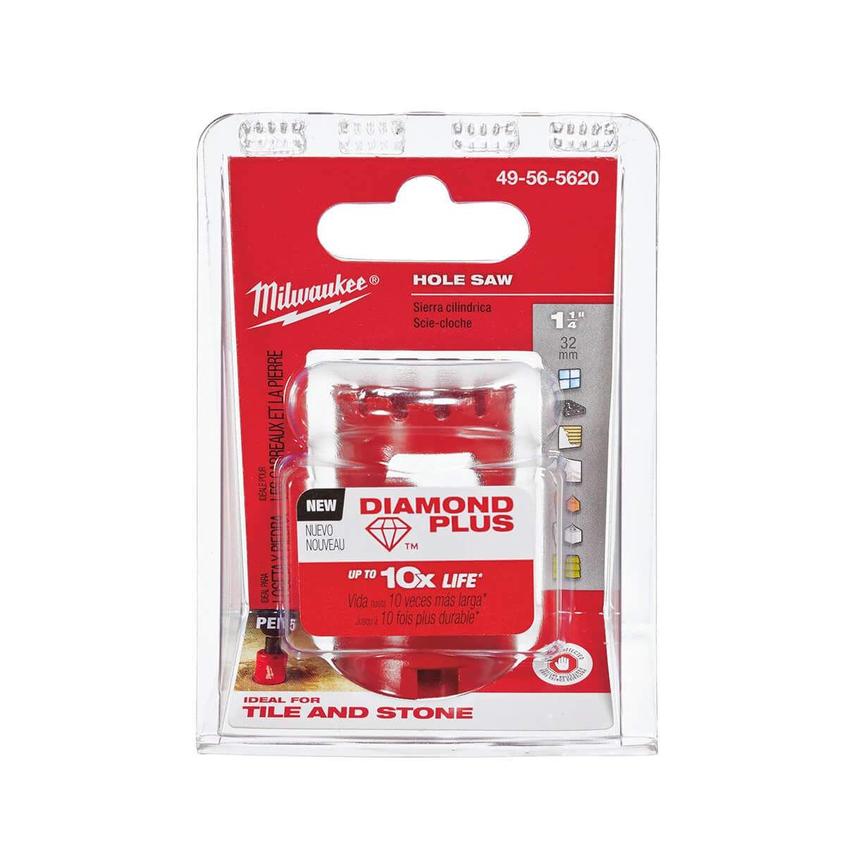 Milwaukee 49-56-5620 - 1-1/4''Diamond Grit Hole Saws 4 Milwaukee 49-56-5620 - 1-1/4''Diamond Grit Hole Saws