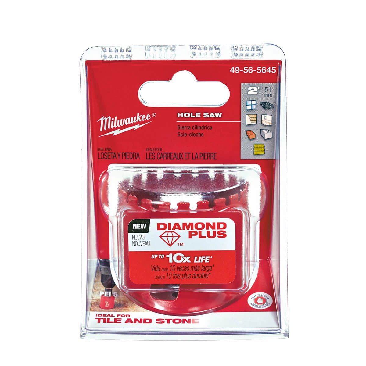 Milwaukee 49-56-5645 - 2'' Diamond Grit Hole Saws 4 Milwaukee 49-56-5645 - 2'' Diamond Grit Hole Saws