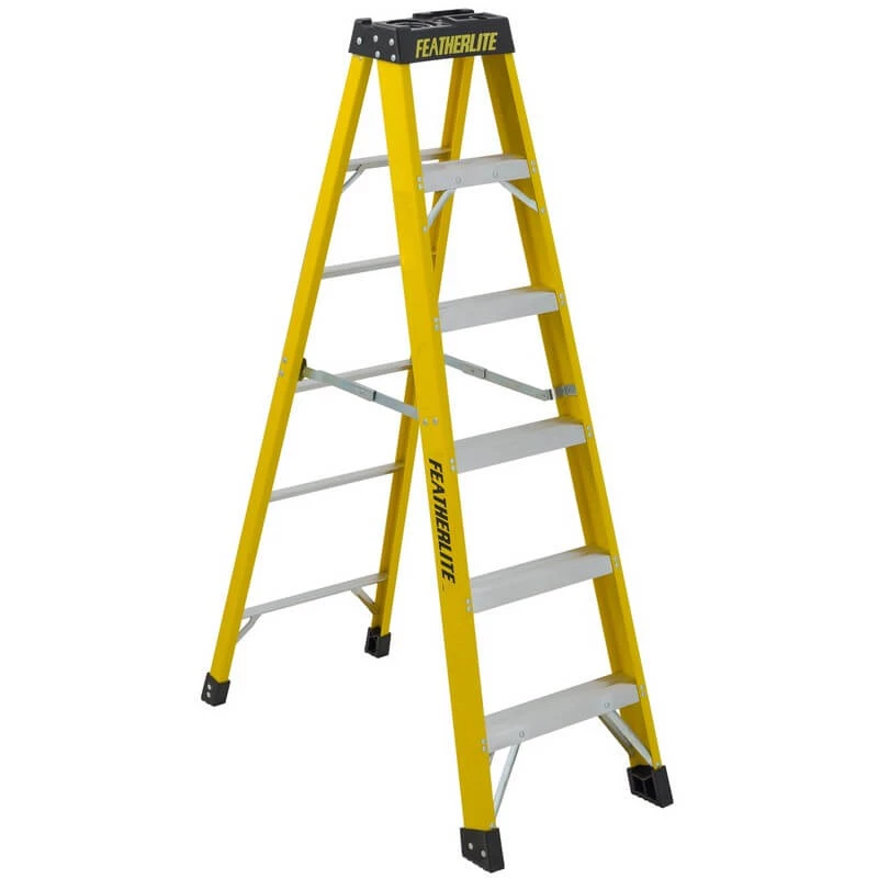 FeatherLite 6906 6' FiberGlass Step Ladder 3 FeatherLite 6906 6' FiberGlass Step Ladder