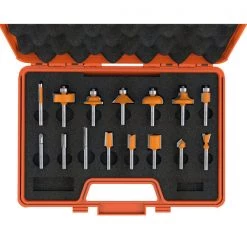 CMT 800.001.00 15-PIECE ROUTER BIT SET, 1/4-INCH SHANK