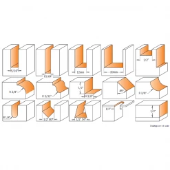 CMT 800.001.00 15-PIECE ROUTER BIT SET, 1/4-INCH SHANK