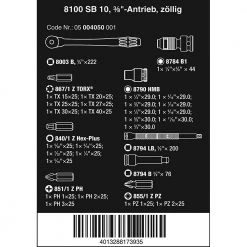 Wera 004048- 8100 SB 8 Zyklop Metal Ratchet Set With Switch Lever, 3/8" Drive SALE 11 Wera 004048- 8100 SB 8 Zyklop Metal Ratchet Set With Switch Lever, 3/8