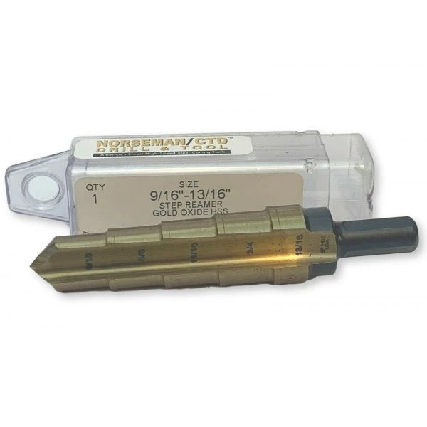 NORSEMAN 83720 - 9/16 - 13/16" TYPE 78-GR STEP REAMER METAL DRILLING ACCESSORIES 2 NORSEMAN 83720 - 9/16 - 13/16" TYPE 78-GR STEP REAMER METAL DRILLING ACCESSORIES