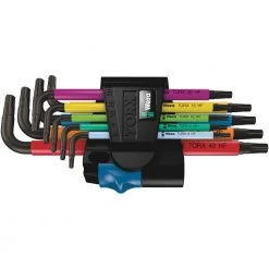 Wera 024179- 967/9 TX Multicolour HF 1 L-Key Set With Holding Function