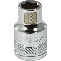DRIVING AND FASTENING ACCESSORIES Dynamic 3/8" D 6 PT 8MM Chrome Socket