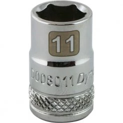 Dynamic 3/8" D 6 PT 11MM Chrome Socket