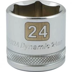 Dynamic 3/8" D 6 PT 24MM Chrome Socket