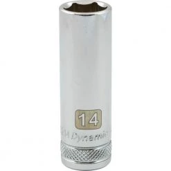 Dynamic 3/8" D 6 PT 14MM DEEP Chrome Socket