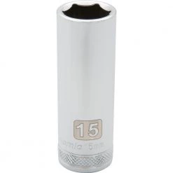Dynamic 3/8" D 6 PT 15MM DEEP Chrome Socket DRIVING AND FASTENING ACCESSORIES