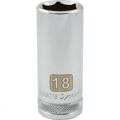 Dynamic 3/8" D 6 PT 18MM DEEP Chrome Socket