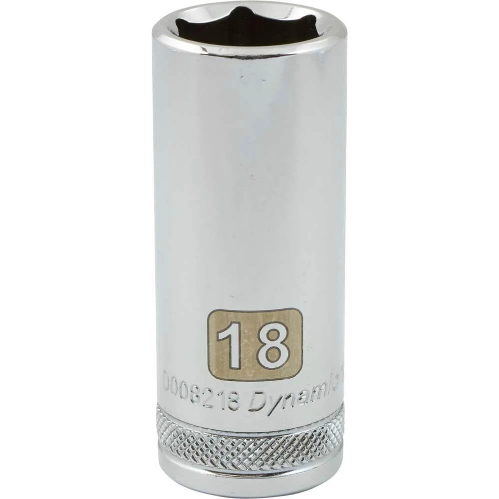 Dynamic 3/8" D 6 PT 18MM DEEP Chrome Socket 3 Dynamic 3/8" D 6 PT 18MM DEEP Chrome Socket