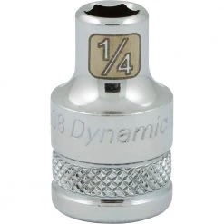 Dynamic 3/8" D 6 PT 1/4" Chrome Socket DRIVING AND FASTENING ACCESSORIES