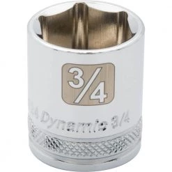 DRIVING AND FASTENING ACCESSORIES Dynamic 3/8" D 6 PT 3/4" Chrome Socket