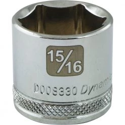 Dynamic 3/8" D 6 PT 15/16" Chrome Socket