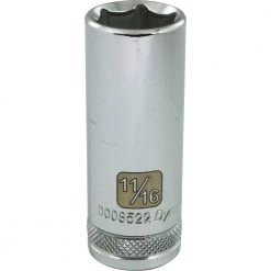 Dynamic 3/8" D 6 PT 11/16" DEEP Chrome Socket