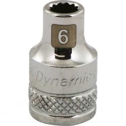 DRIVING AND FASTENING ACCESSORIES Gray GT-D009106 - 3/8" DRIVE 12 POINT 6MM CHROME SOCKET