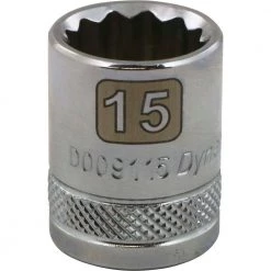 Gray GT-D009115 - 3/8" DRIVE 12 POINT 15MM CHROME SOCKET DRIVING AND FASTENING ACCESSORIES