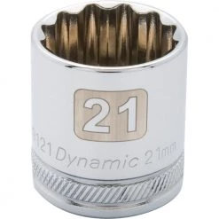 DRIVING AND FASTENING ACCESSORIES Gray GT-D009121 - 3/8" D 12PT 21MM CHROME SOCKET