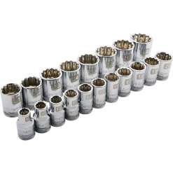 Dynamic GT-D018006 - 19 Piece 12 Point Standard Metric Socket Set 10-28mm