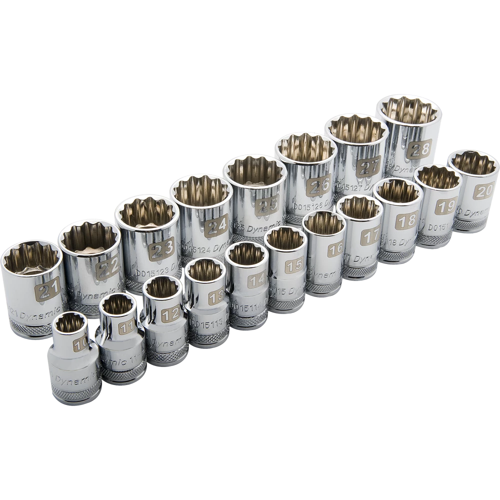 Dynamic GT-D018006 - 19 Piece 12 Point Standard Metric Socket Set 10-28mm 3 Dynamic GT-D018006 - 19 Piece 12 Point Standard Metric Socket Set 10-28mm