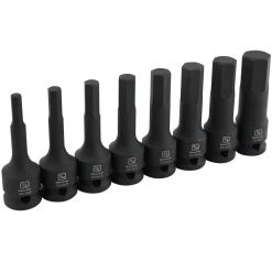 Dynamic D018102 - 8 PC 1/2'' DRIVE SAE HEX BIT IMPACT SOCKET SET DRIVING AND FASTENING ACCESSORIES