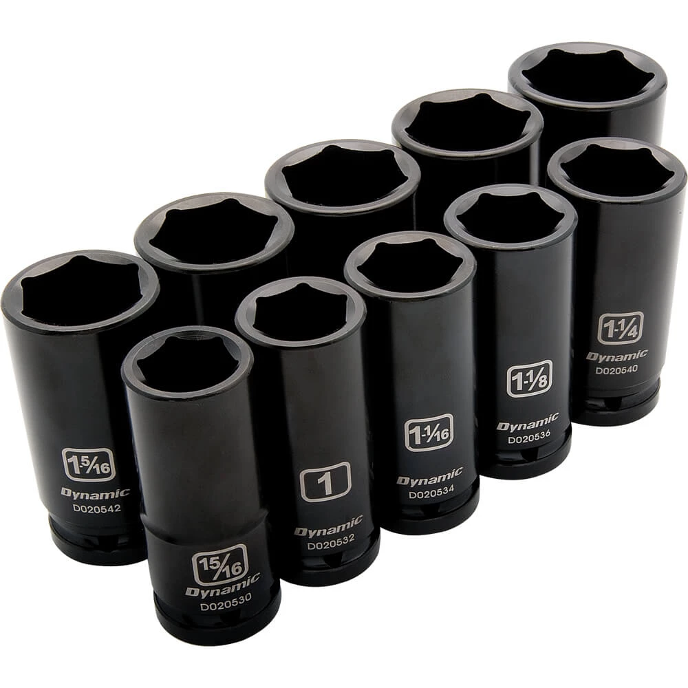 Dynamic 10 Piece 3/4" Drive 6 Point Deep Impact 3 Dynamic 10 Piece 3/4" Drive 6 Point Deep Impact