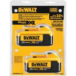 DEWALT DCB204-2 20V Max Premium XR Li-Ion Battery, 2-Pack BATTERIES AND CHARGERS