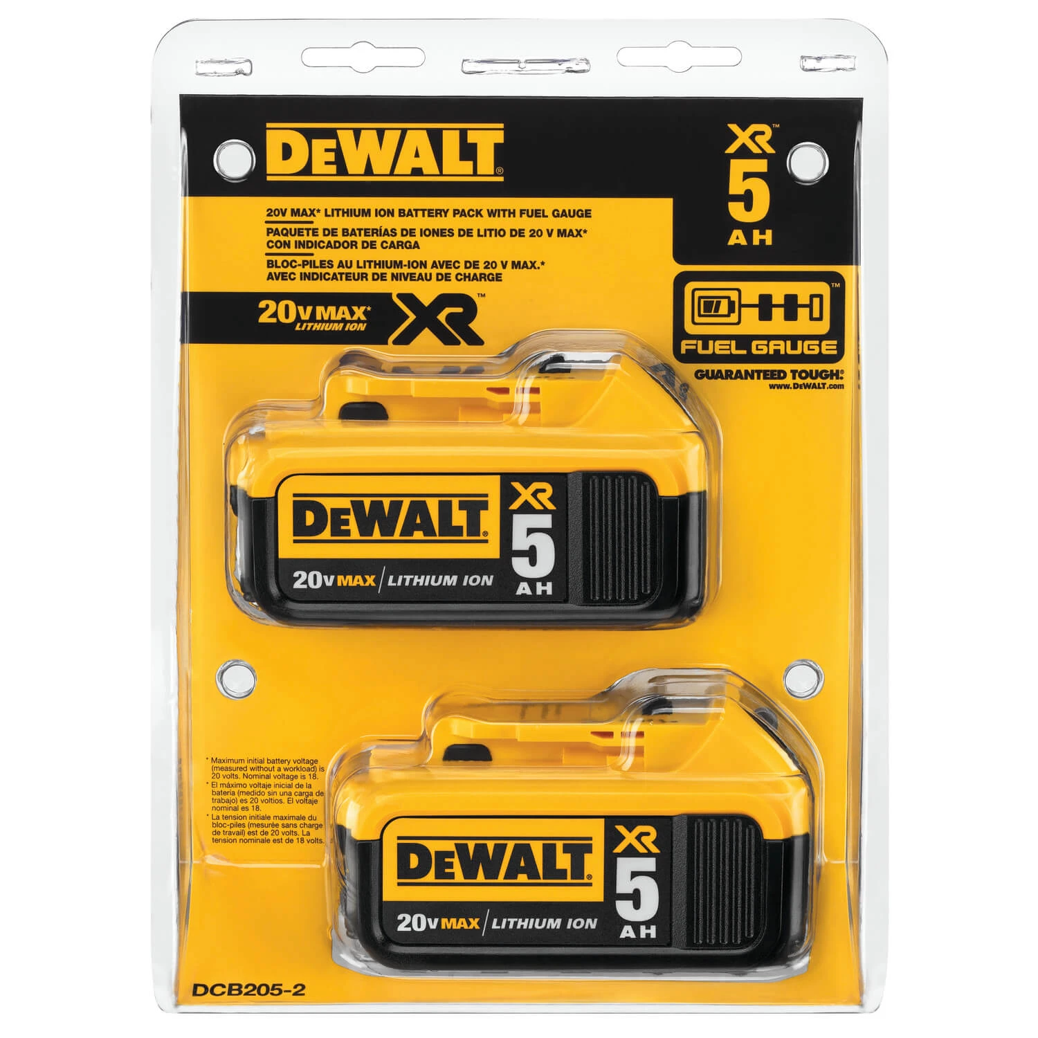 BATTERIES AND CHARGERS DEWALT DCB205-2 20V MAX XR 5.0Ah Lithium Ion Battery, 2-Pack 4 BATTERIES AND CHARGERS DEWALT DCB205-2 20V MAX XR 5.0Ah Lithium Ion Battery, 2-Pack