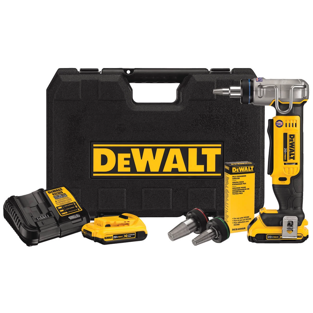 DEWALT DCE400D2 20V Max 1" PEX Expander Tool Kit 3 DEWALT DCE400D2 20V Max 1" PEX Expander Tool Kit