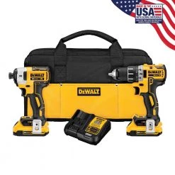 DEWALT DCK283D2 20V MAX* XR® LITHIUM ION BRUSHLESS COMPACT DRILL / DRIVER & IMPACT DRIVER COMBO KIT POWER TOOLS