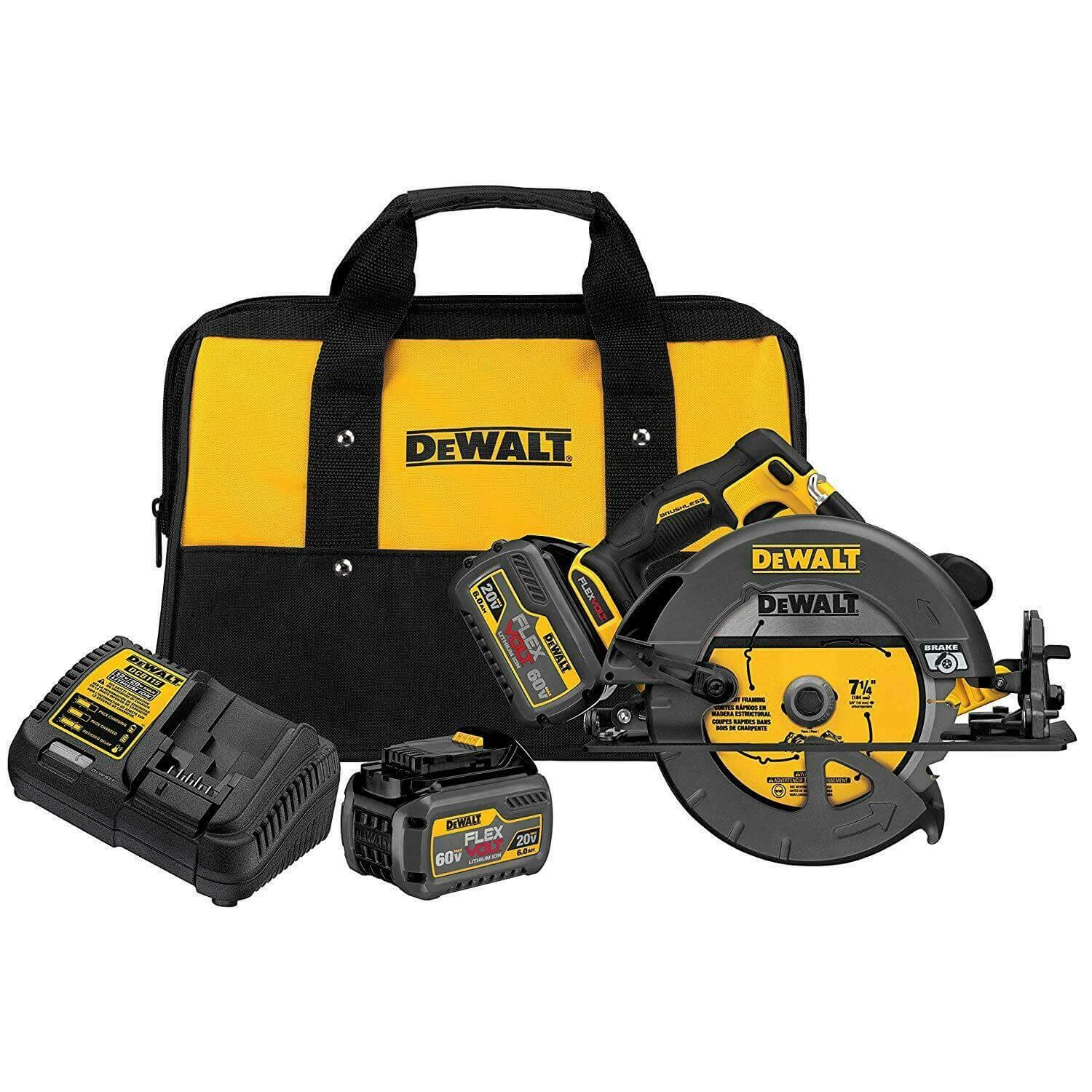 POWER TOOLS Dewalt DCS575T2 - FLEXVOLT™ 60V MAX* 7-1/4" CIRCULAR SAW W/BRAKE KIT (INCLUDES 2 BATT) 3 POWER TOOLS Dewalt DCS575T2 - FLEXVOLT™ 60V MAX* 7-1/4" CIRCULAR SAW W/BRAKE KIT (INCLUDES 2 BATT)