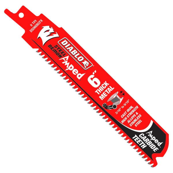 CUTTING ACCESSORIES Diablo DS0608CFA - 6" Amped Recip Blades 3 CUTTING ACCESSORIES Diablo DS0608CFA - 6" Amped Recip Blades