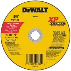 ACCESSORIES DEWALT DW8852 XP Cutoff Wheel, 5-Inch X .045-Inch X 7/8-Inch